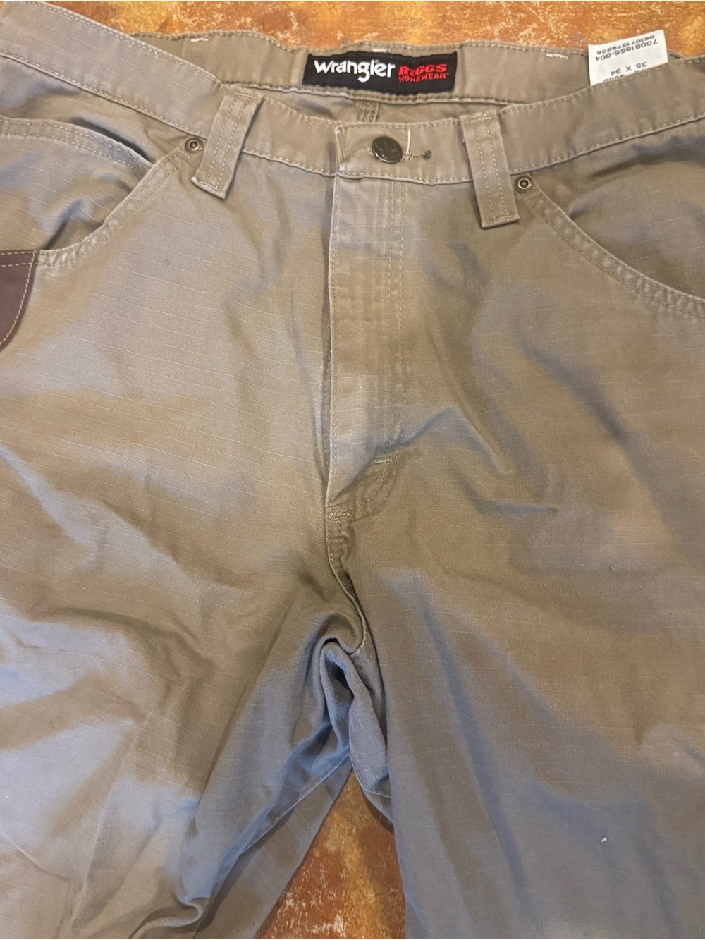 Wrangler Riggs Workwear Carpenter Pants Men Sz 35x34 Tan Brown